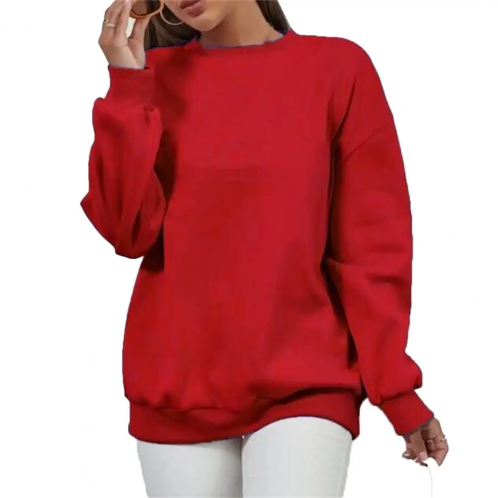 Top Trends: Spring Autumn Women Sweatshirt Ribbed Cuff Crew Neck Tops Pullover For Party Shoppable Styles