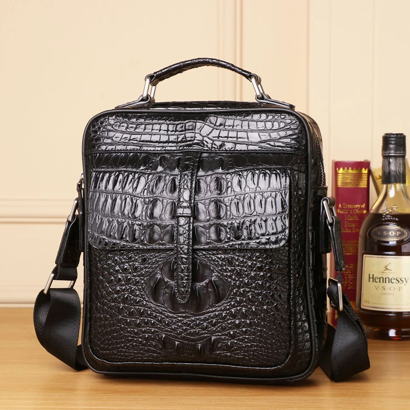 Top Trends: Genuine Leather Alligator Handbag Large Capacity Men&#039;s Briefcase Business Crossbody Bag Fashion Men&#039;s Bag Real Cowhide Bag Shoppable Styles