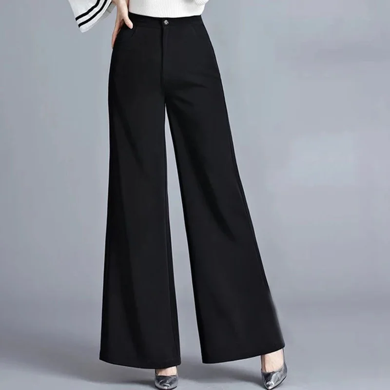 Top Trends: Fashion Loose High Waist Button Zipper Casual Pants Women's 2023 Autumn New Office Lady Commute All-match Solid Color Pants Shoppable Styles