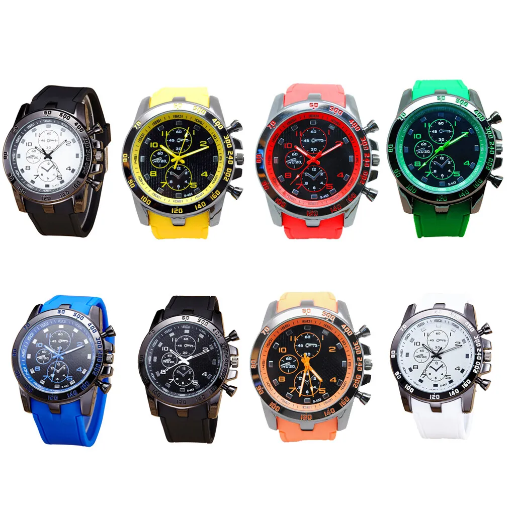 Top Trends: Men Sports PU Strap Wristwatch Male Analog Life Waterproof Date Calendar Outdoor Alloy Watch Shoppable Styles