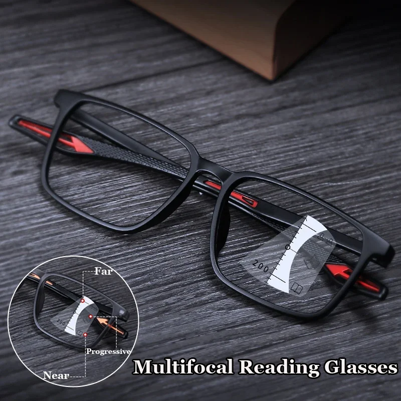 Top Trends: Ultralight Multifocal Reading Glasses Anti-blue Light TR90 Sports Presbyopia Eyeglasses Men Women Progressive Near Far Eyewear Shoppable Styles