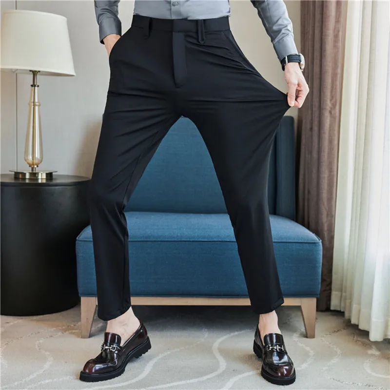 Top Trends: Brand Clothing Men Have High Spring Elasticity Business Trousers / Male Slim Fit Solid Color Dress Suit Pants Casual Pants 38 Shoppable Styles - Image 5