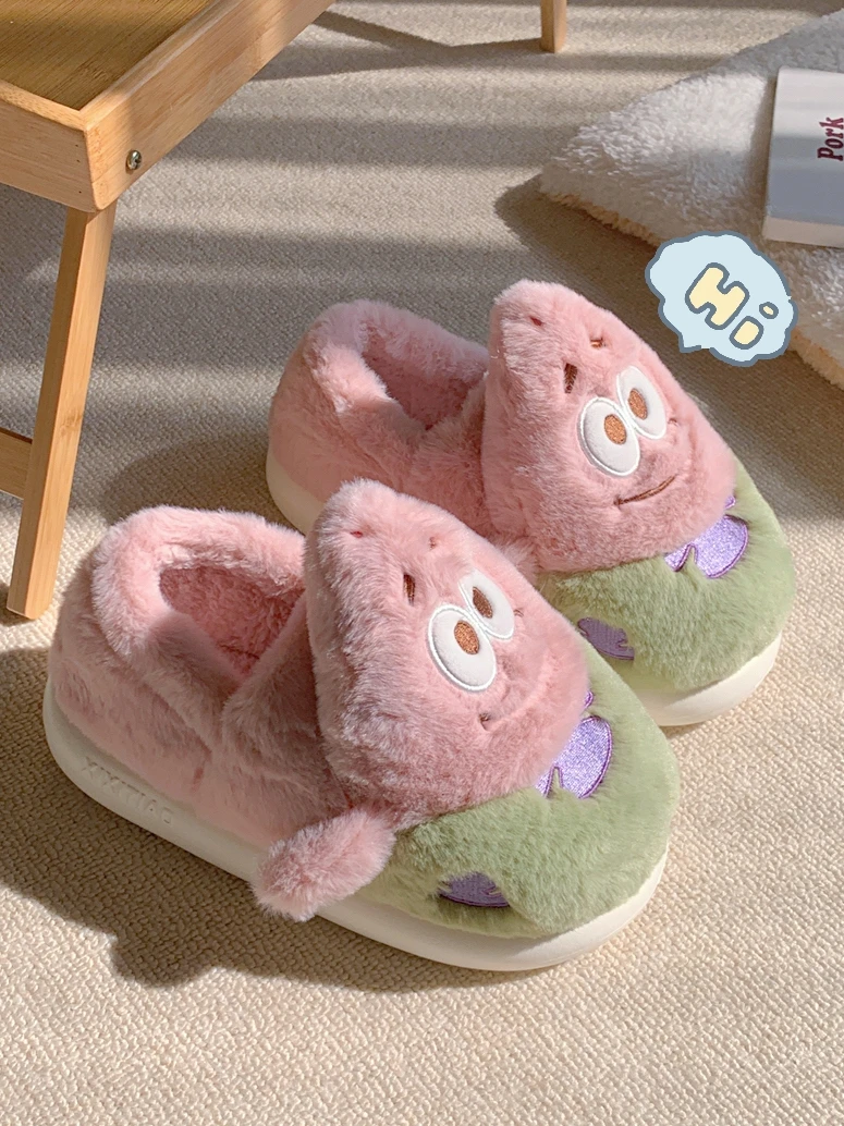 Top Trends: Parent-child Home Slippers Women Bedroom Non Slip Soft Sole Baby Shoes Winter Cute Plush Cotton Slippers Man Couple Slipper Shoppable Styles