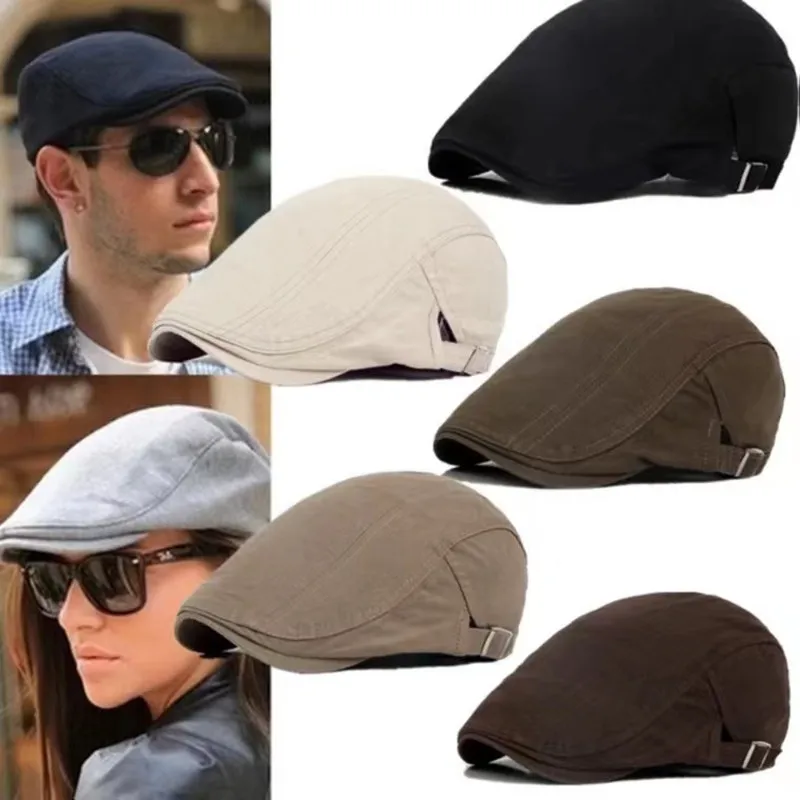 Top Trends: Men Berets Painter Newsboy Cap Spring Winter Berets Hat For Men Women Retro England Hat Visors Peaked Cap Solid Duckbill Hat Shoppable Styles - Image 3