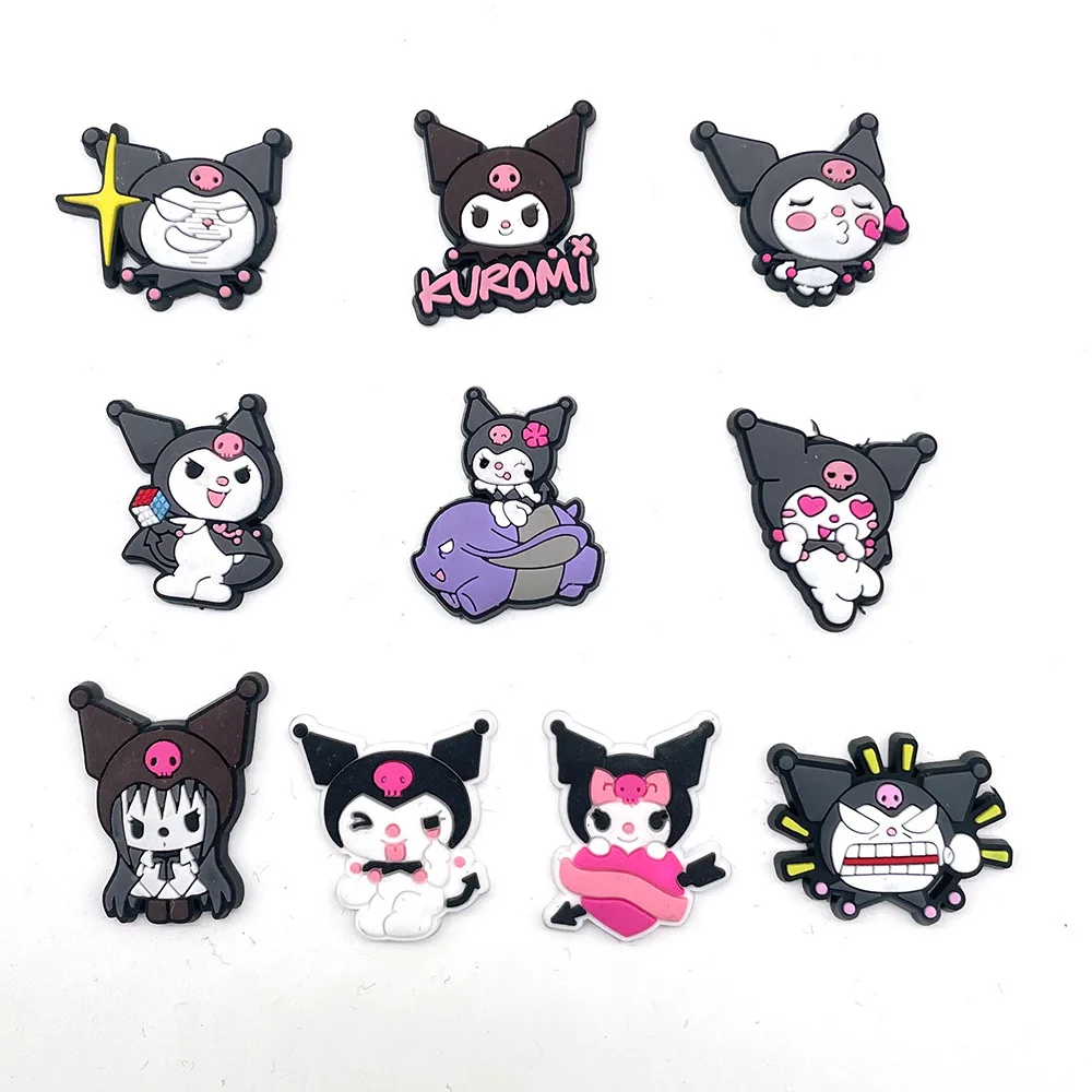 Top Trends: Sanrio Kuromi Shoe Buckle 1pcs Single Sale Wholesale Novelty Cute Croc Charms Accessories Cartoon PVC Souvenir Kids X-mas Gifts Shoppable Styles