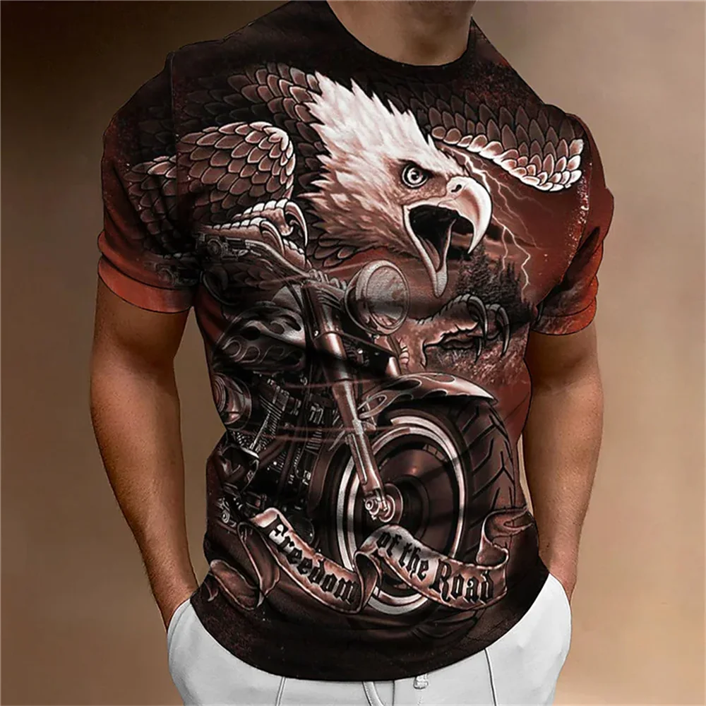 Top Trends: New Vintage T Shirt For Men Eagle Print 3d T-shirts Summer O Neck Short Sleeve Street Tops Oversized Tees Shirt Mens Clothes Shoppable Styles