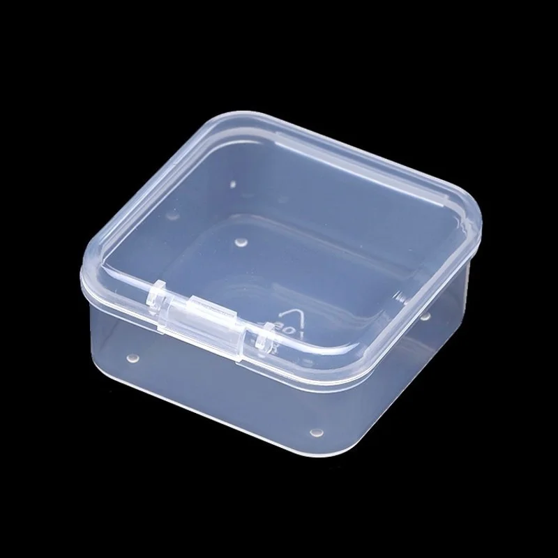 Top Trends: Mini Clear Plastic Storage Box Containers With Lids Empty Hinged Boxes For Beads DIY Craft Jewelry Packaging 4.3*4.3*2cm Shoppable Styles - Image 5