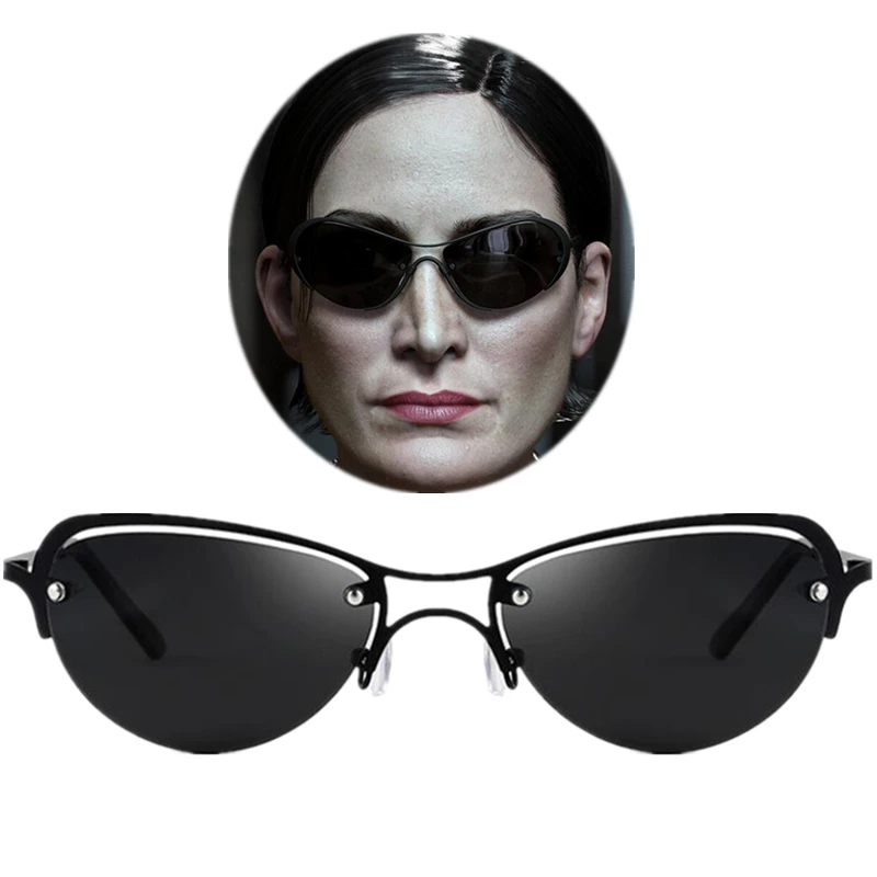 Top Trends: The Matrix Trinity Cosplay Glasses Black Punk Eyewear Sunglasses Adult Unisex Halloween Prop Accessories Shoppable Styles