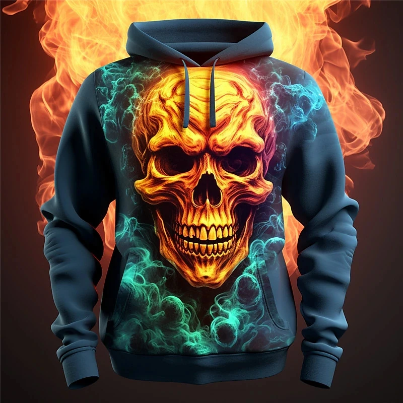 Top Trends: Men&#039;s Hoodie Horror Skull 3D Print Fashion Spring Long Sleeve Sweatshirt Casual Clothing Oversized Hoodie Shirt For Men Pullover Shoppable Styles