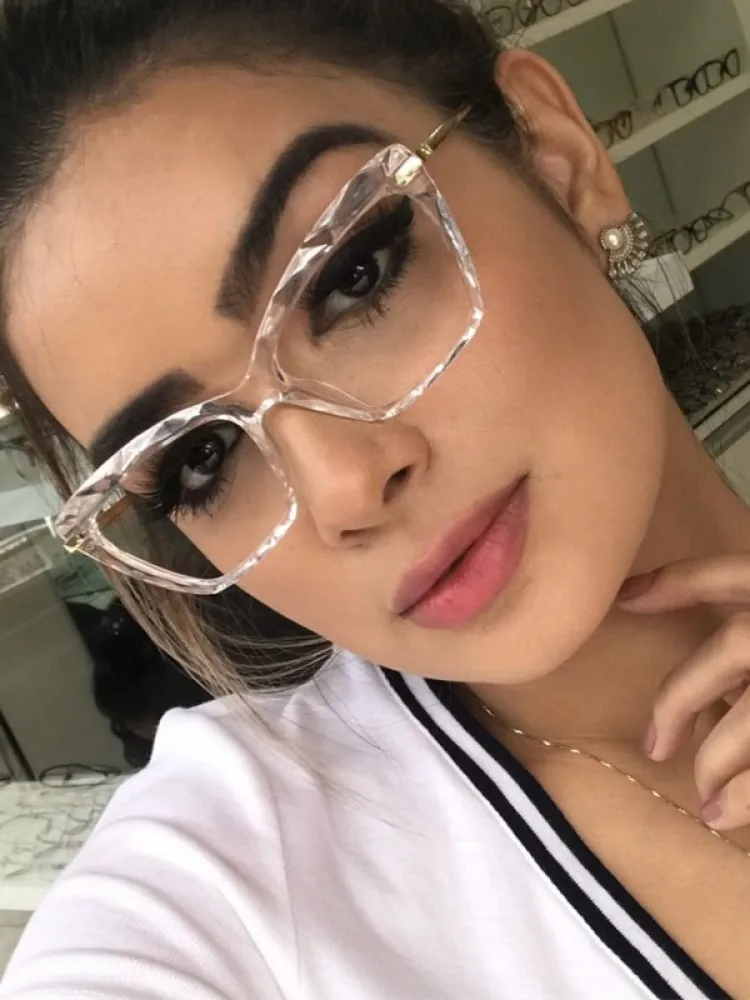 Top Trends: New Sexy Cat Eye Glasses Women Transparent Eyewear Brand Designer Vintage Clear Eyeglasses Optical Frame Oculos Shoppable Styles