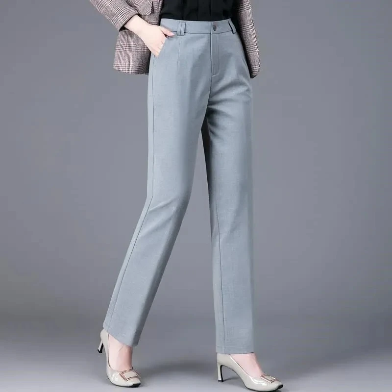 Top Trends: New 2023 Slim Fit Office Ol Suit Pants Women Classic High Waist Straight Trousers Business Vintage Formal Work Pencil Pantalones Shoppable Styles