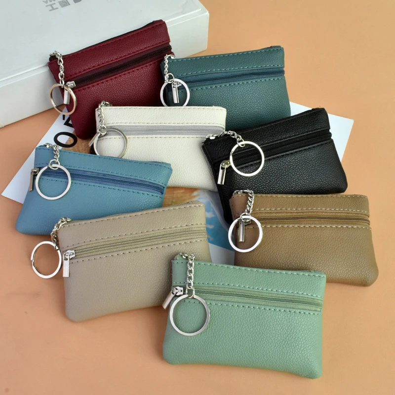 Top Trends: PU Leather Coin Purses Women&#039;s Small Change Money Bags Pocket Wallets Key Holder Case Mini Functional Pouch Zipper Card Wallet Shoppable Styles