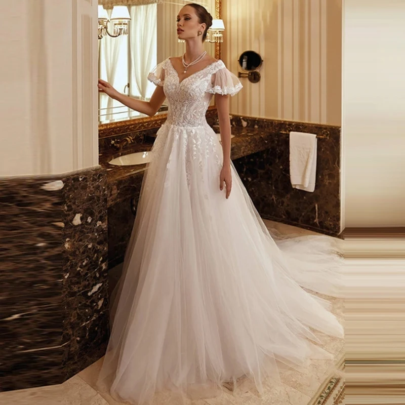 Top Trends: Classic A-Line Wedding Dresses Sweetheart Bridal Gowns Short Flare Sleeves Vintage Robes For Formal Party 2024 Vestidos De Novia Shoppable Styles