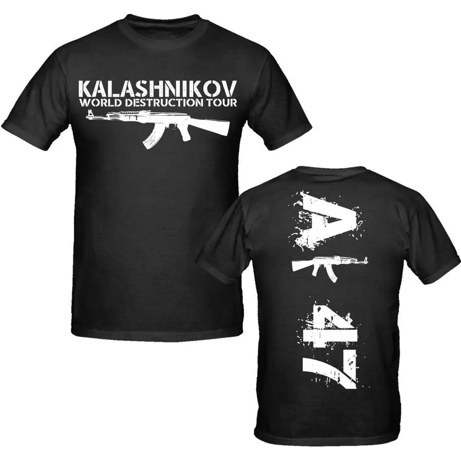 Top Trends: Men 2021 100% Cotton Clothing Tees Casual Male Ak 47 T Shirt S-Xxxl Weapons Military Tee Shirt Shoppable Styles