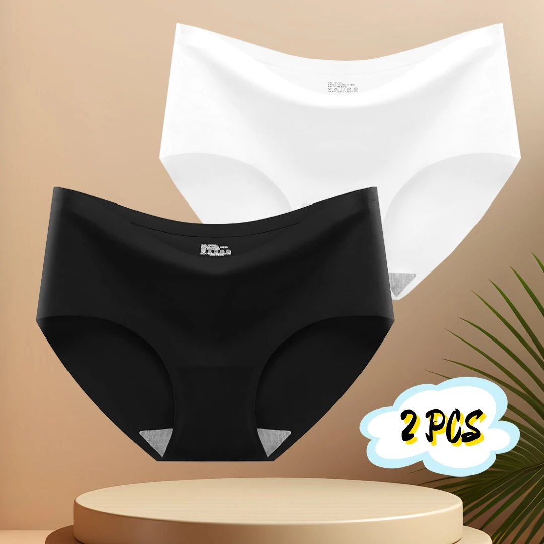 Top Trends: Women's Ice Silk 2 Pieces With Underwear Traceless Underwear One-piece Underwear Mid-waist Sexy Underwear Briefs Shoppable Styles