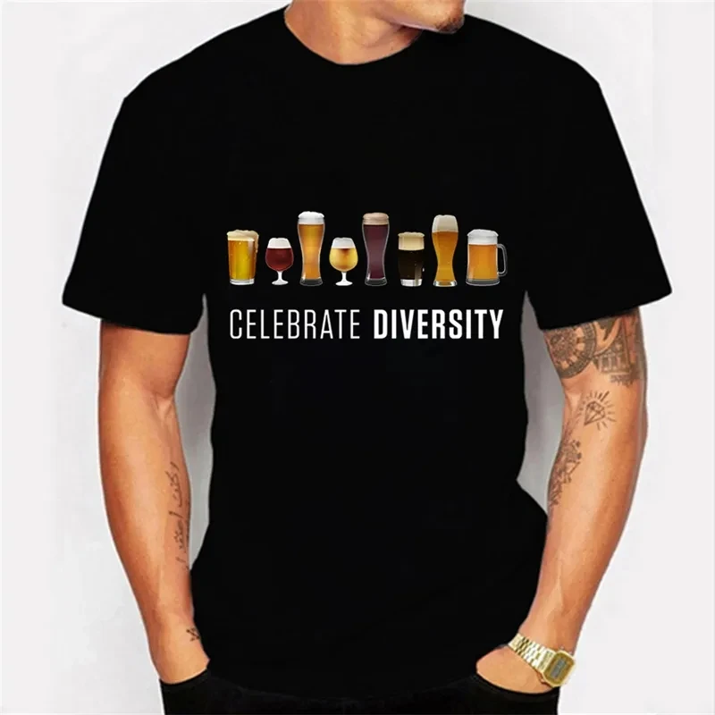 Top Trends: Beer Celebrate 3D Printing T Shirt Man Summer O-Neck Short Sleeve Oversized Top Casual Tee Loose Streetwear Harajaku Shoppable Styles