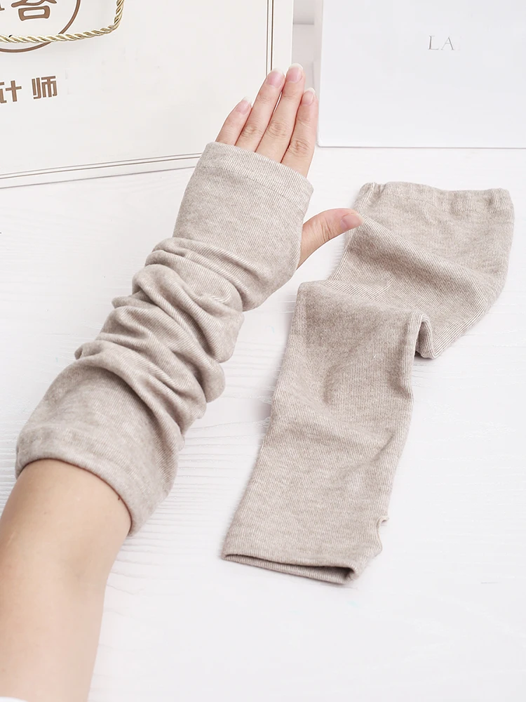 Top Trends: Autumn Winter Hand Sleeves Women Thicken Fashion Casual Warm Long Sleeve Fingerless Gloves Cuff Mittens Arm Warmers Shoppable Styles