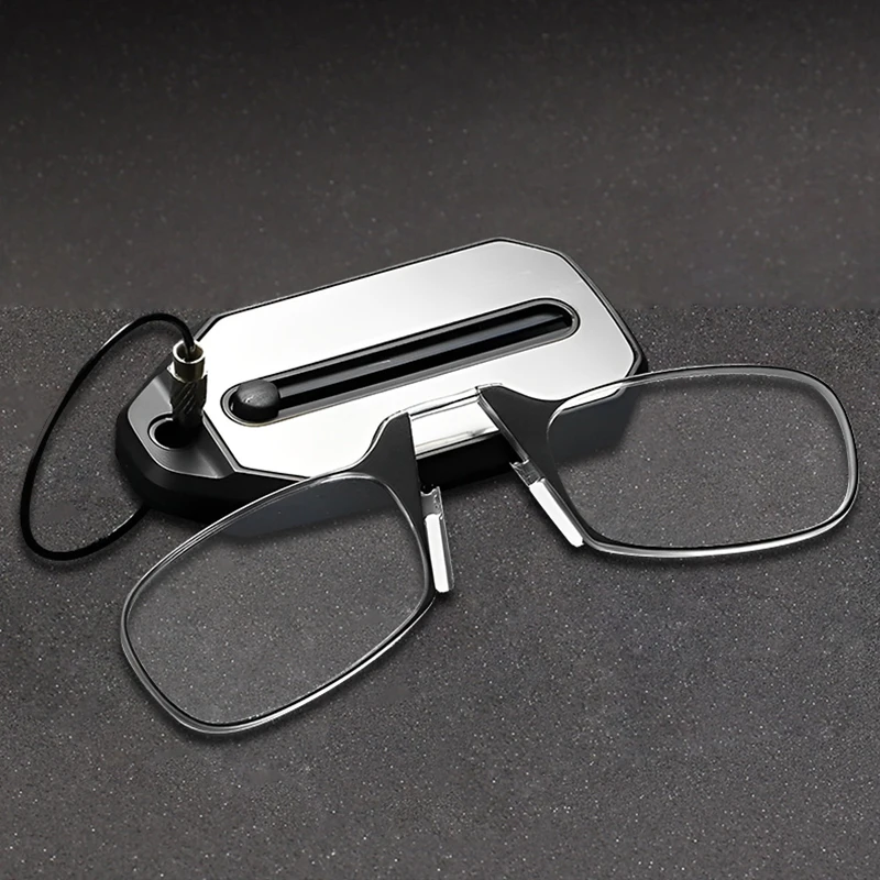 Top Trends: Nose Clip Reading Glasses Men Women Portable Hyperopia Glasses Transparent Eyeglasses Folding Glasses With Keychain + 1.0 To + 3.0 Shoppable Styles