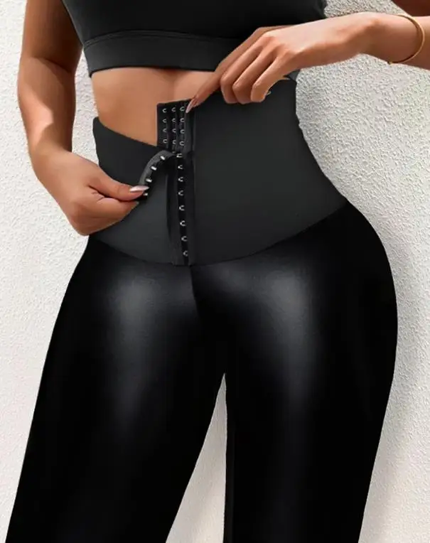 Top Trends: High Waist Tummy Control Butt Lifting Yoga Skinny Pants Ew Fashion Elegant Women's Leather Pants Casual Trouser Bottom Shoppable Styles