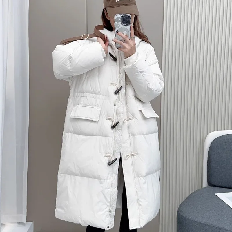 Top Trends: 2023 New Women Down Jacket Winter Coat Female Mid Length Version Parka Loose Thick Warm Outwear Versatile Hooded Overcoat Shoppable Styles