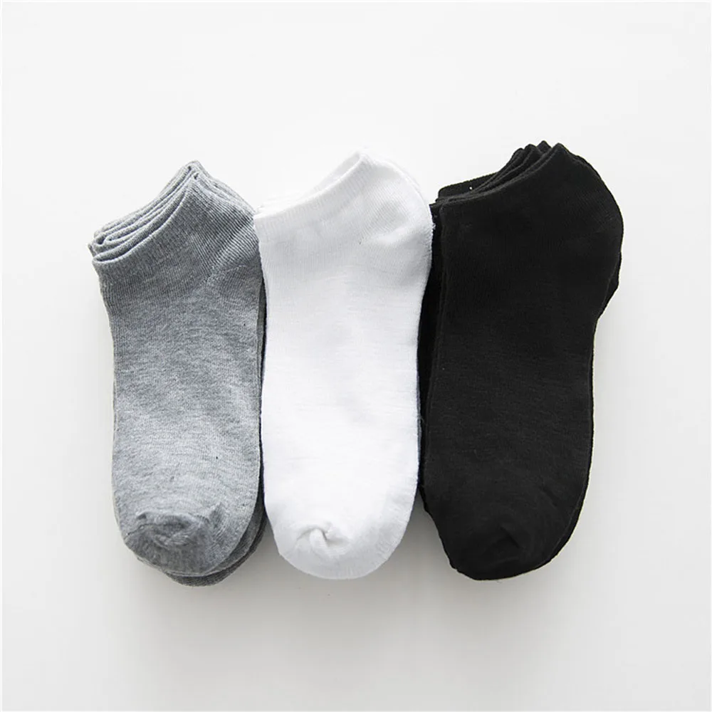 Top Trends: 6 Pairs Lot Pack Men Women Socks Solid Color Breathable Sports Socks Boat Socks Comfortable Anklesocks Happy Funny Cotton Shoppable Styles