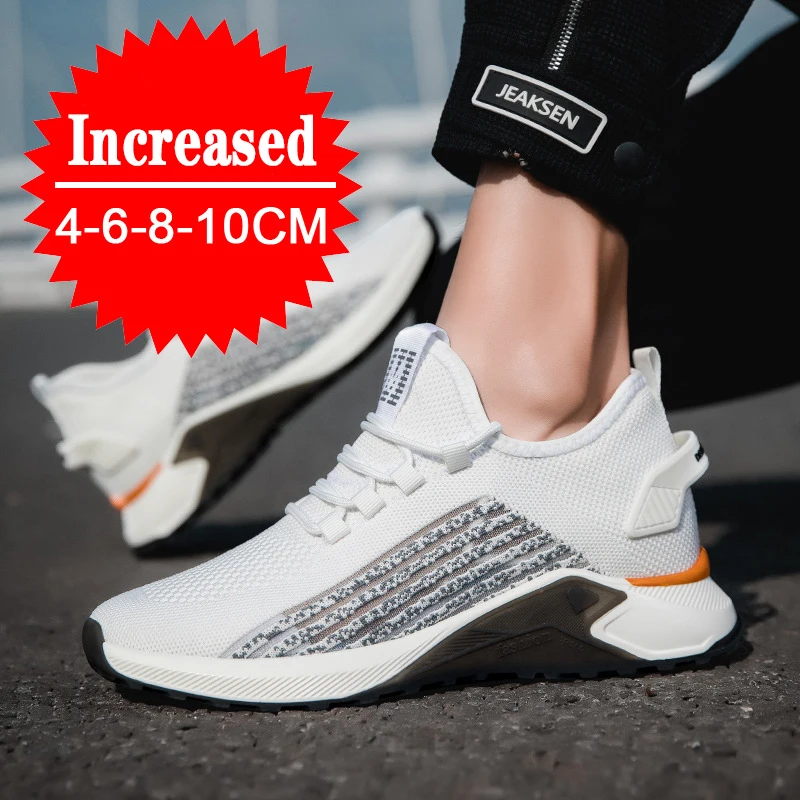 Top Trends: New Men&#039;s Casual Shoes Summer Simple Black White Sneakers Fashion Breathable Sneakers 6 / 8 / 10cm Invisible Height Increasing Shoes Shoppable Styles