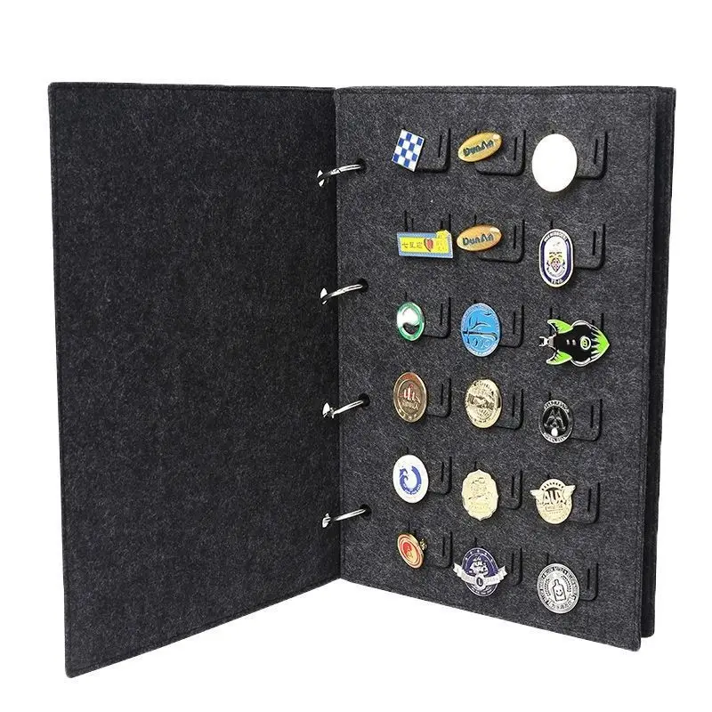 Top Trends: 1Set Felt Pin Brooch Display Storage Book Metal Badge Chest Holder Box Pennant Brooch Storage School Badge Brooch Pin Organizer Shoppable Styles