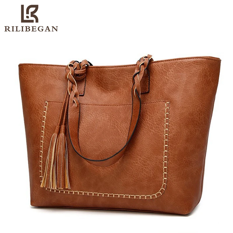 Top Trends: Vintage Women Shoulder Bag Leather PU Fashion Women Tote Bags Causal Female Handle Handbags Large Capacity Crossbody Bags Shoppable Styles