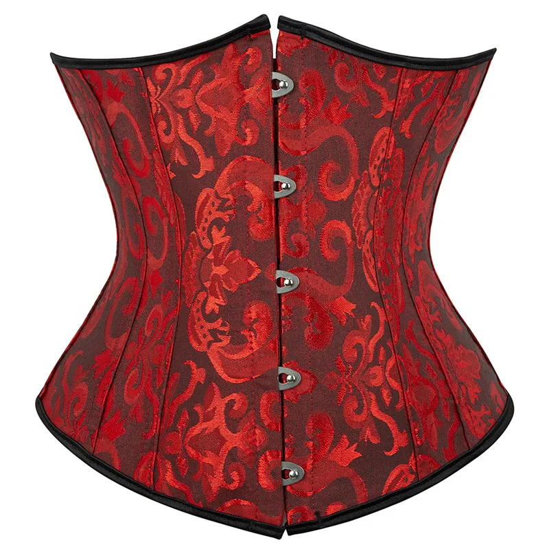 Top Trends: Corset Underbust Top Body Shaper For Wome Waist Cincher Sexy Gothic Plus Size Corpete Corselet Fashion Black White Red Blue Rose Shoppable Styles