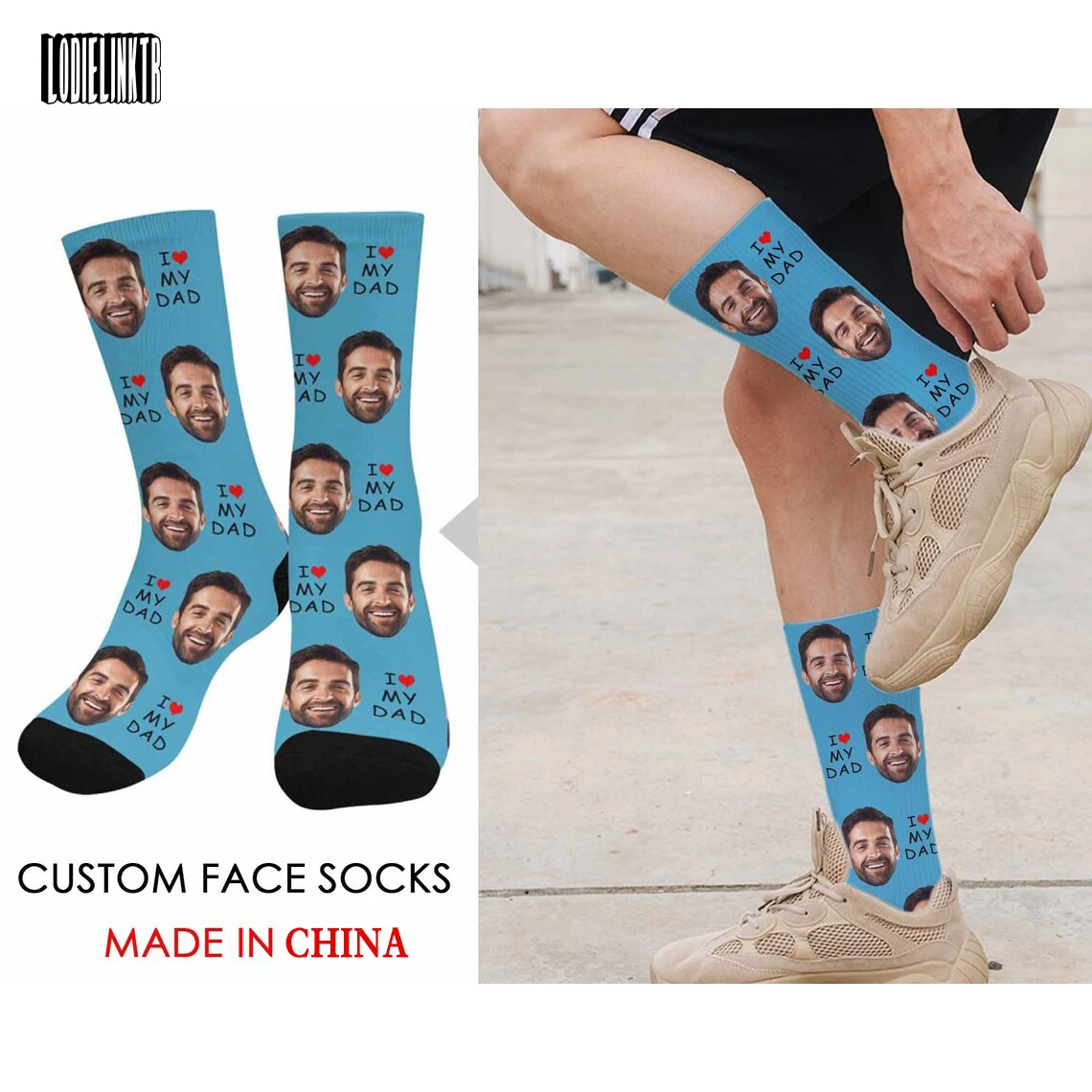 Top Trends: Customized DAD Socks For Men Women Personalized Text Love Your Image 3D Printed Long Socks With Face Custom Father&#039;s Day Gift Shoppable Styles