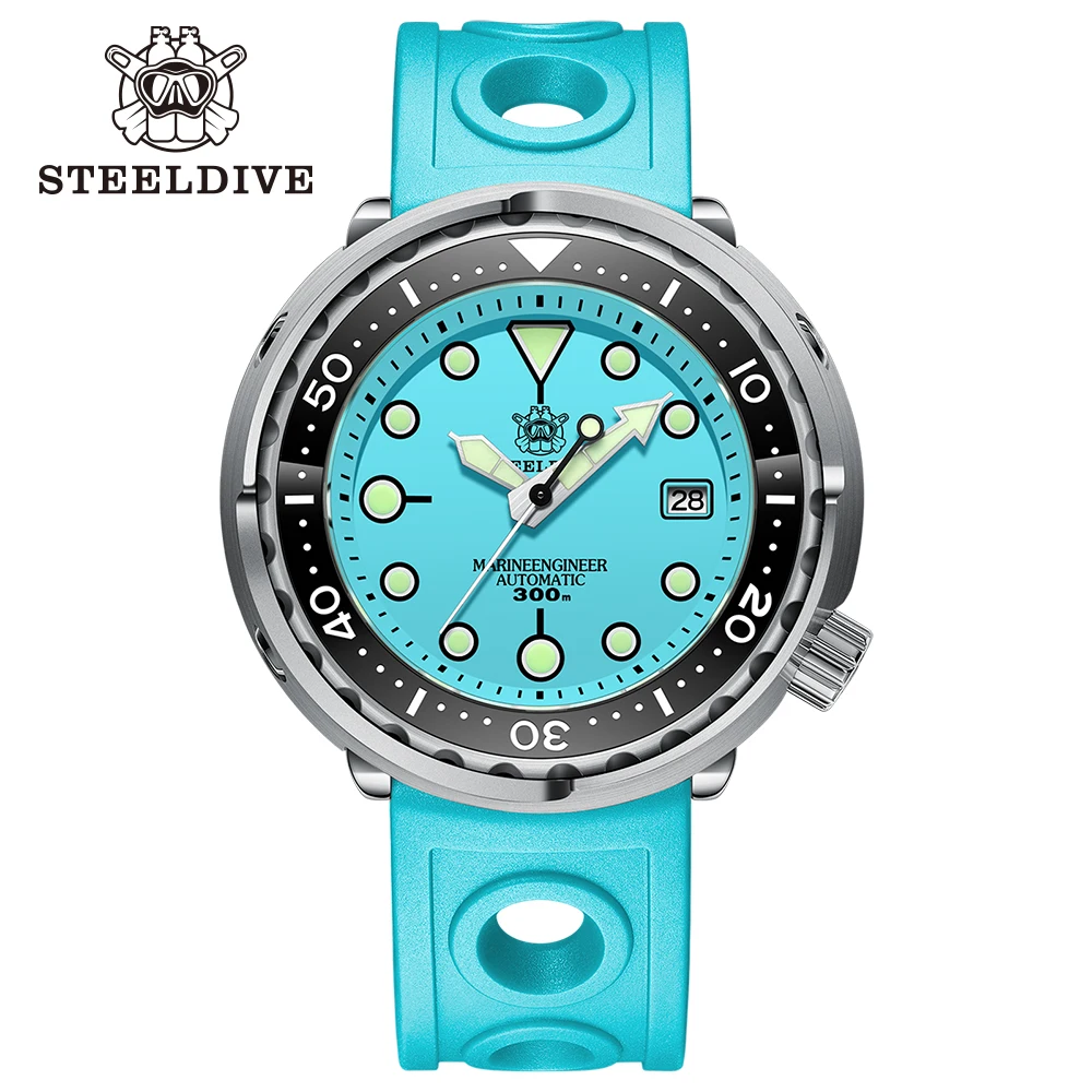 Top Trends: Steeldive SD1975 Turquoise Dial Ceramic Bezel 300m Waterproof Stainless Steel NH35 Tuna Mens Dive Watch With Date Shoppable Styles