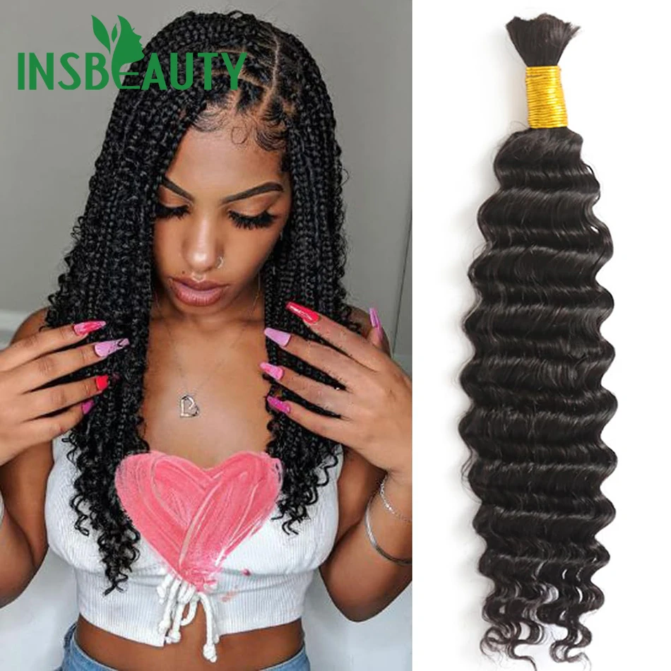 Top Trends: Bulk Human Hair No Weft For Braiding Deep Wave Full Ends Extensions Bulk Hair Curly Bundles Wholesale For Boho Braids Shoppable Styles