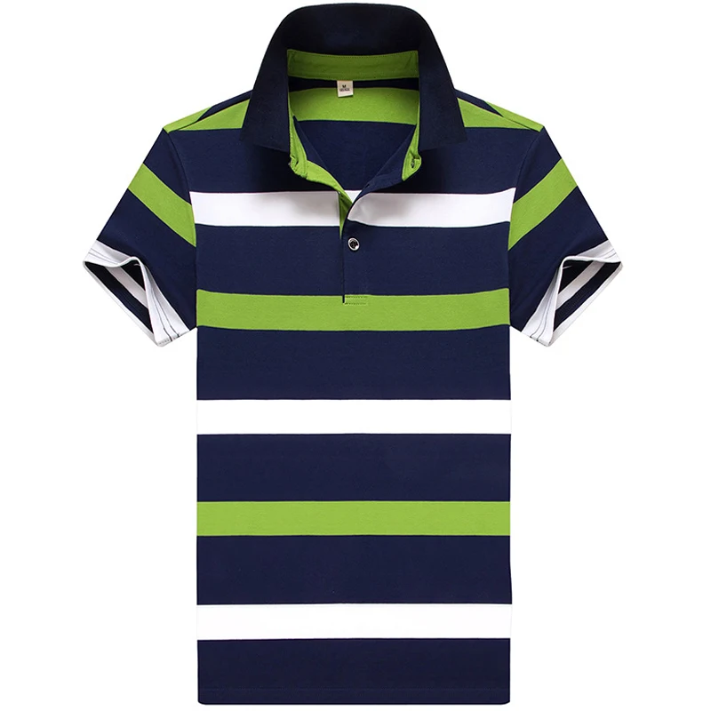 Top Trends: Polo Shirt Men Summer New Mens Short Sleeve Polo Shirt Stitching Stripe Cotton Youth Top Men's Business Casual Polo Shirt 8813 Shoppable Styles - Image 5