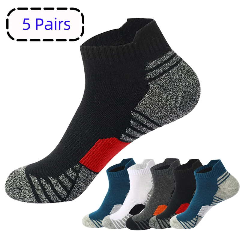 Top Trends: 5 Pairs High Quality Men Sock Cotton Short Socks For Male Low-Cut Ankle Socks Breathable Summer Casual Soft Sports Socks EU38-45 Shoppable Styles