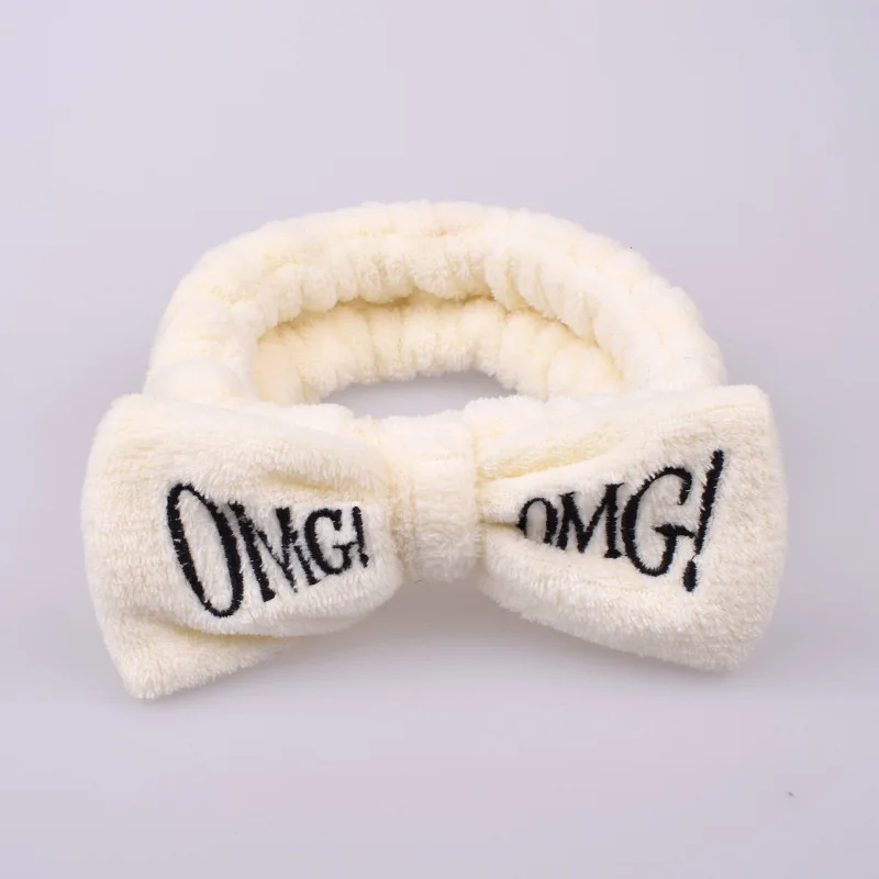 Top Trends: OMG Letter Coral Fleece Hairbands For Women Girls Soft Bow Headbands Face Wash Makeup Hair Hoop Female SPA Bath Hair Accessories Shoppable Styles - Image 6