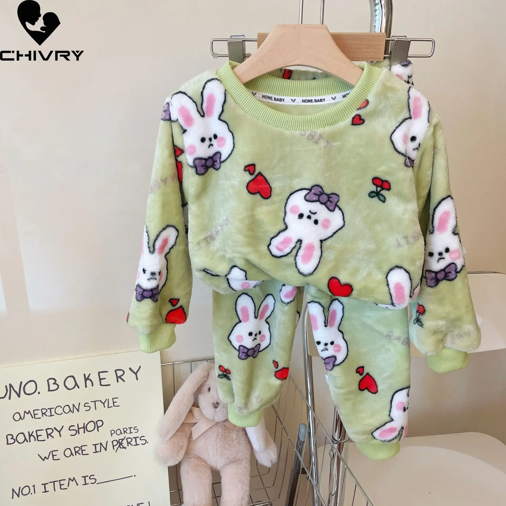 Top Trends: New 2023 Autumn Winter Kids Thicken Soft Flannel Pajamas Sets Baby Boys Girls Cartoon O-neck Pullover Warm Sleeping Sets Pyjamas Shoppable Styles