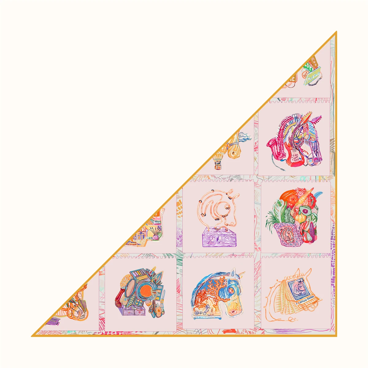 Top Trends: Prismatic Horse Head Triangle Scarf Woman Twill Silk Scarves Luxury Brand Bandana Headband Hijab Foulard Neckerchief Shawl Shoppable Styles - Image 5