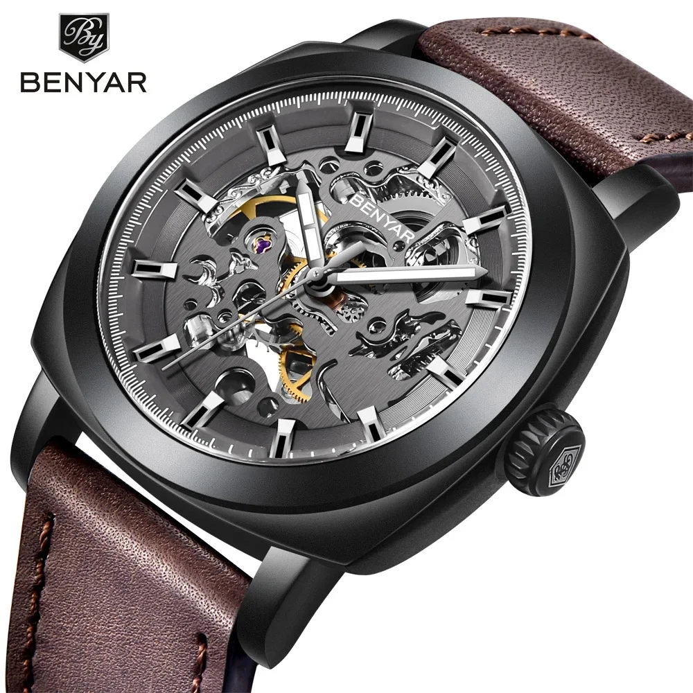 Top Trends: BENYAR Watch For Men Luxury Business Automatic Mechanical Watch Men Waterproof Clock Leather Strap Men Watch Relogios Masculino Shoppable Styles