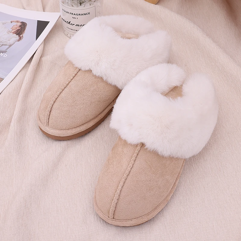 Top Trends: Bebealy Winter Fur Slippers For Women Indoor Warm Fluffy Fur Shoes For Men With Padded Slippers Classic Fuzzy Warm House Shoes Shoppable Styles