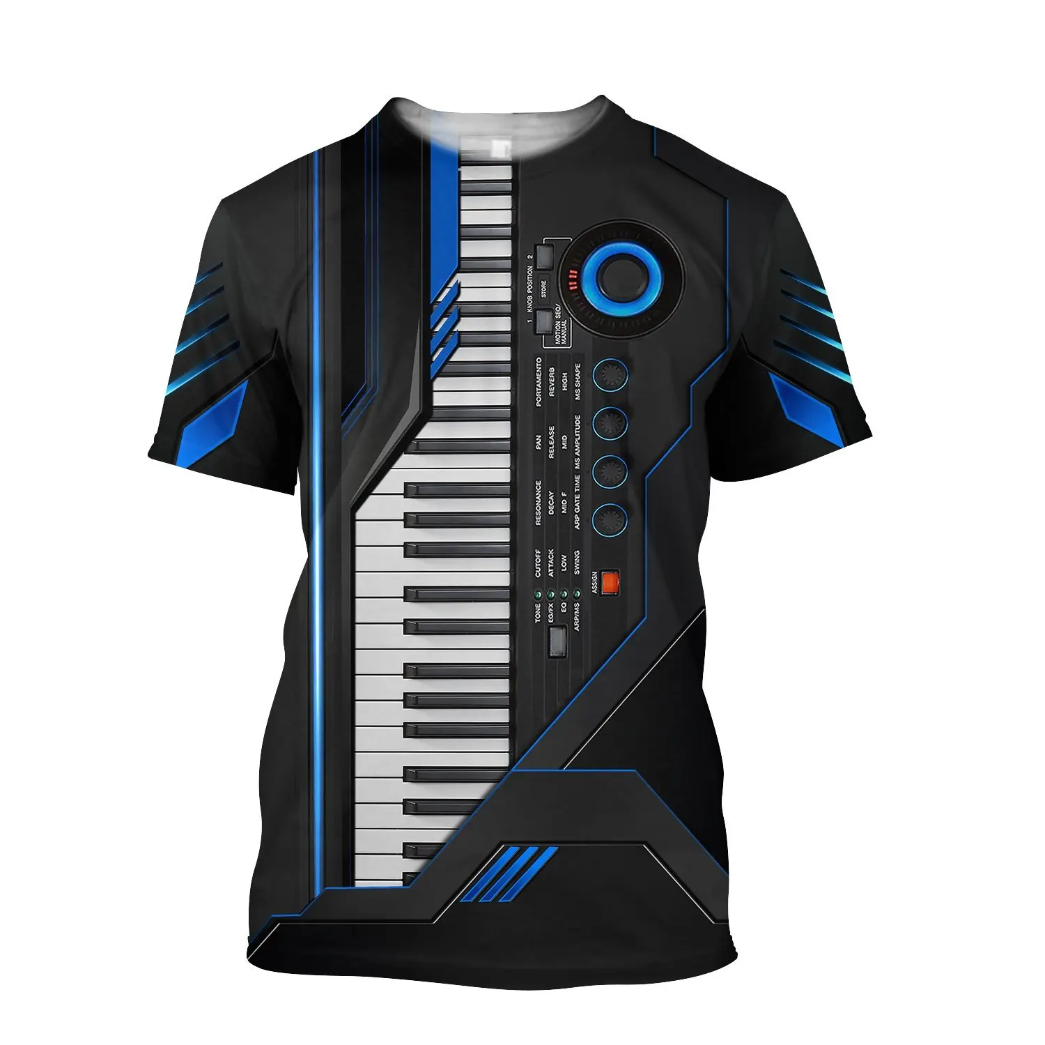 Top Trends: Summer Electric Organ Saxophone Pattern Men's T-shirt 3d Printed Street Short Sleeve Casual O-neck Oversized Comfortable Top Shoppable Styles