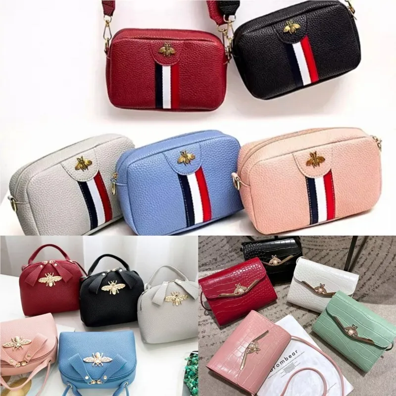 Top Trends: Wholesale Women&#039;s Shoulder / Crossbody Bag Bee Coin Purse Stripe Zipper Messenger Phone Bags Cute New Female Lady Small Handbag Shoppable Styles