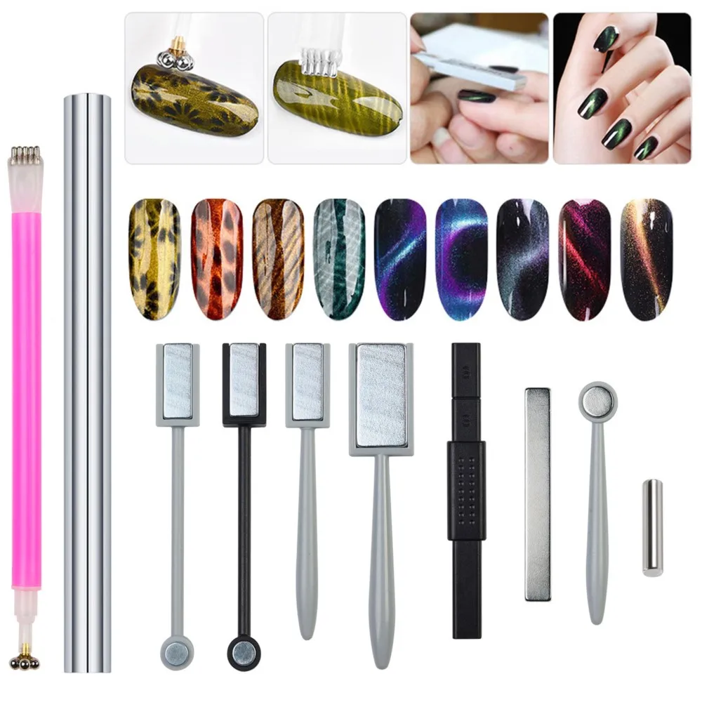 Top Trends: Cat Magnetic Stick 9D Effect Strong Plate For UV Gel Line Strip Multi-function Cat Eyes Magnet Board Nail Art Tools Manicure DIY Shoppable Styles