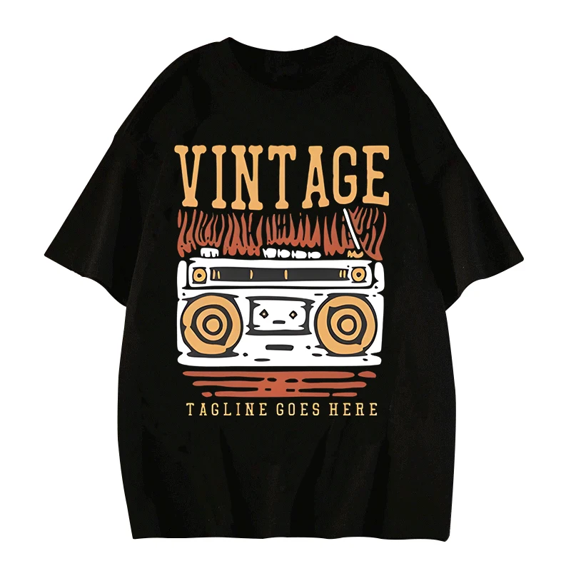 Top Trends: Retro Music Tapes Print T-shirt Cartoon Graphic Short Sleeve Tees Y2k Harajuku High Street Men Women Oversized Hip Hop Clothes Shoppable Styles - Image 2