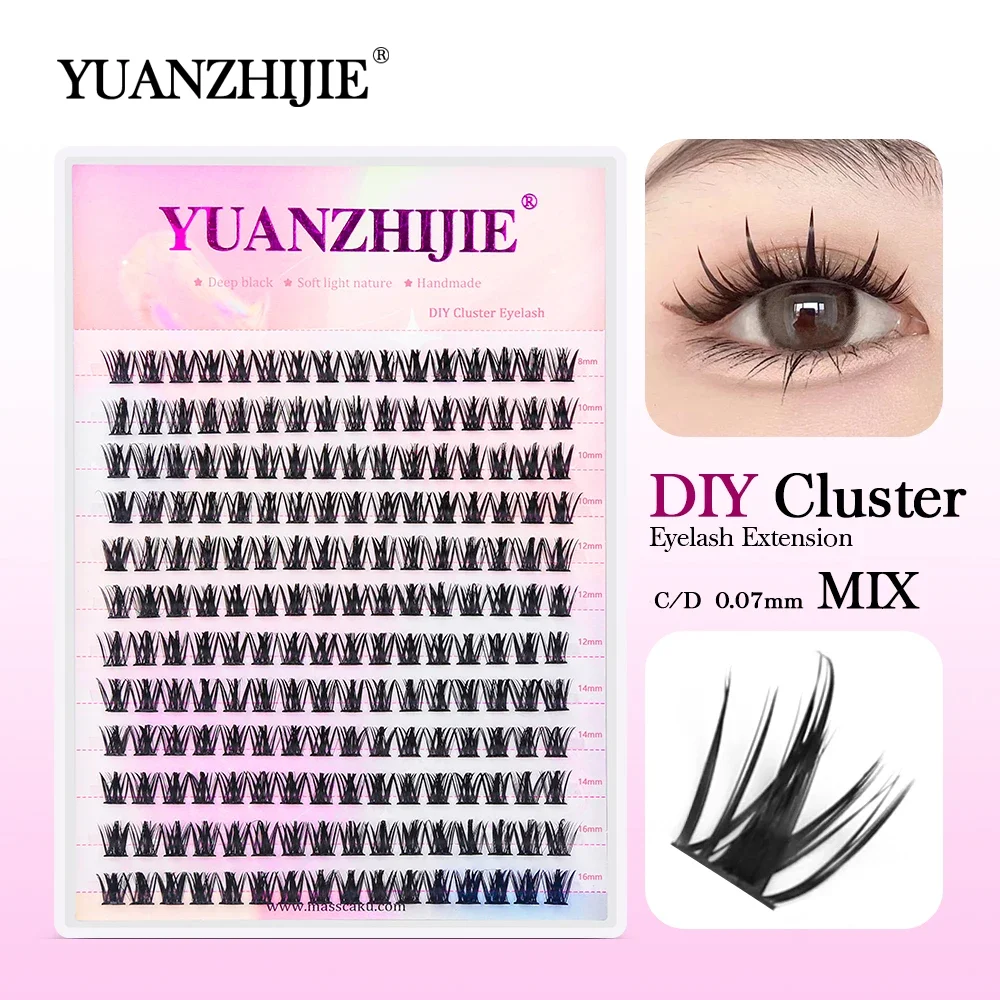 Top Trends: YUANZHIJIE 144pcs Premium DIY Cluster Eyelash Extension Fluffy Natural Segmented Individual Faux Mink Lashes Professional Makeup Shoppable Styles