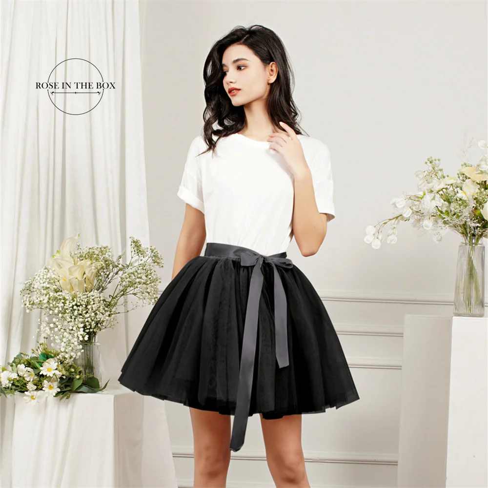 Top Trends: Puffy 50cm Fashion Tulle Skirt Pleated Tutu Skirts Women Petticoat Wedding Bridal Bridesmaids Overskirt Mini Skirt Dress Shoppable Styles