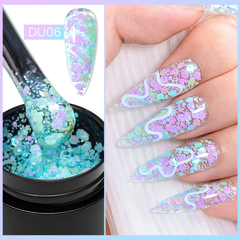 Top Trends: Mtssii Colorful Star Sequins Gel Nail Polish 8ML Semi Permanent Varnish Hybrid Soak Off UV Nail Gel For Manicure Shoppable Styles