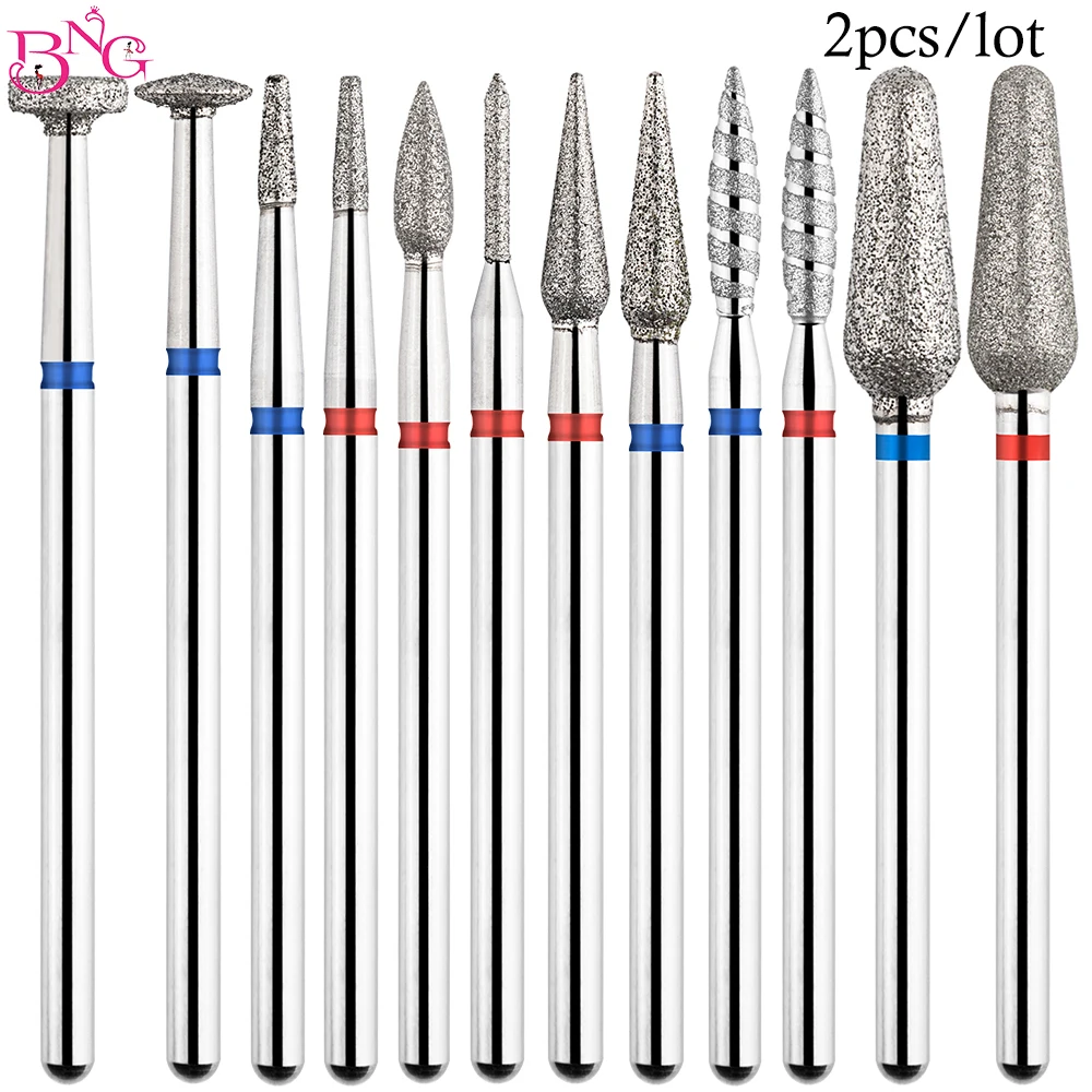 Top Trends: 2Pcs Nail Drill Bits Safely Cuticle Removal Electric Drill Bit For Nail Diamond Milling Cutter For Manicure Nail Art Accessories Shoppable Styles