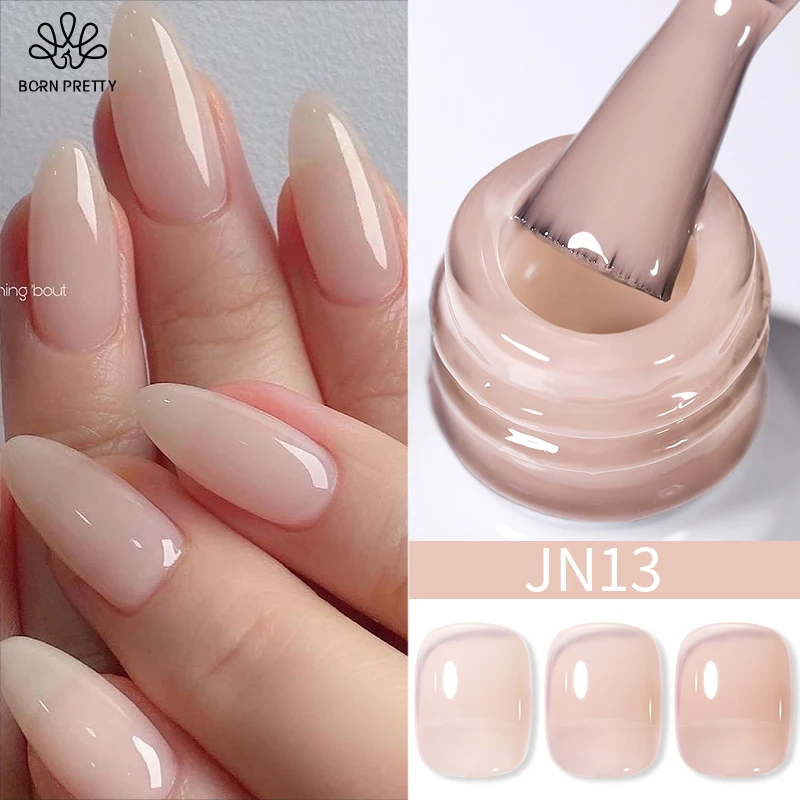 Top Trends: BORN PRETTY Jelly Nude Gel Nail Polish 10ml Light Pink Peach Translucent Color UV Light Cure Gel Varnish Nail Art DIY At Home Shoppable Styles