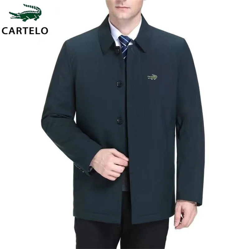 Top Trends: CARTELO Spring And Autumn Men's Suit Coat Casual Business Embroidered Jacket High Quality Fashion Brand Flip Collar Top Shoppable Styles - Image 6