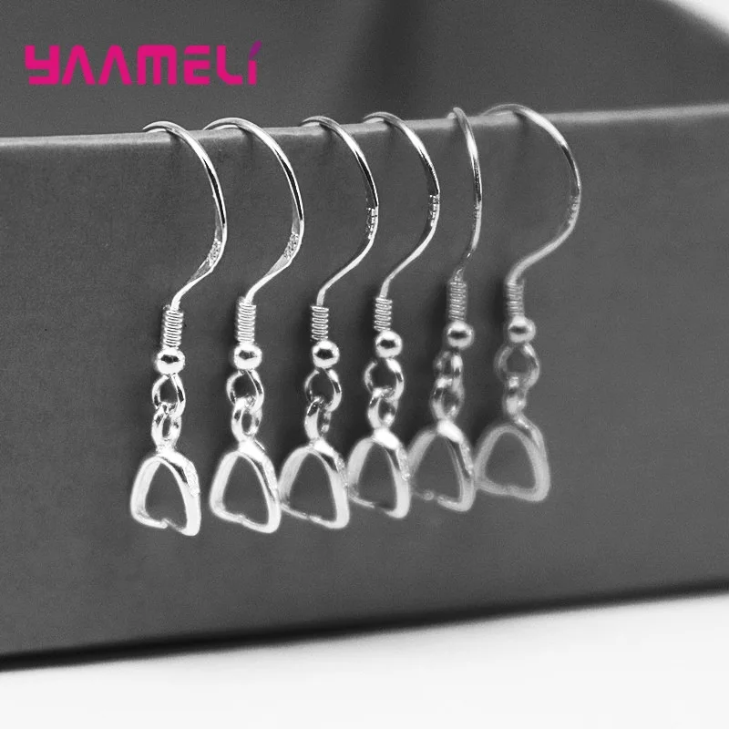 Top Trends: 50PCS Lot Wholesale 925 Sterling Silver Handmade Jewelry Findings Components Bail Connector Bale Pinch Clasp For Earrings Shoppable Styles